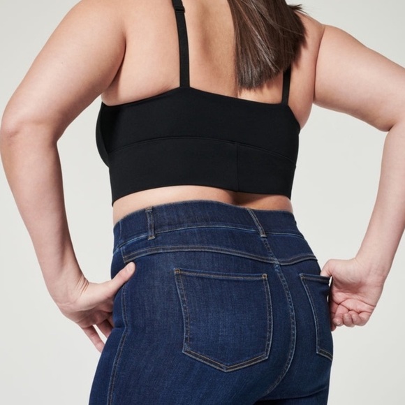 Spanx Black Ponte Square Neck Crop Top Bralette size M - Picture 2 of 6